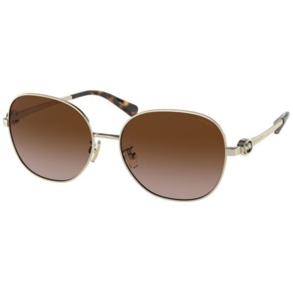 Coach Light Gold Frame Brown Gradient Lens Sunglasses - Picture 1 of 7